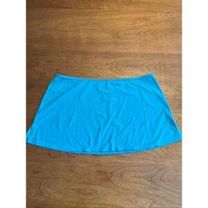 Bali Studio Women's Elastic Waistband Stretch Swim Skirt Cover Teal Large/XL